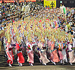 「国民祭典」で天皇の即位を祝う阿波踊り、踊るのは東京高円寺の踊り連、お呼びかからなかった本場・徳島の有名連…